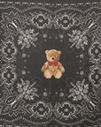 Foulard in seta nero con stampa ad orsacchiotto - Mya Accessories