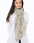 Sciarpa in cotone con stampa tono verde militare - Mya Accessories