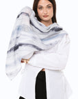 Sciarpa in cotone bianca con stampa tono nero - Mya Accessories