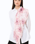 Sciarpa in cotone con motivo a fiori tono rosa - Mya Accessories