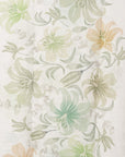 Sciarpa in cotone bianca con stampa floreale tono verde - Mya Accessories