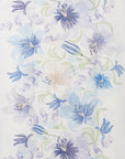 Sciarpa in cotone bianca con stampa floreale tono blu - Mya Accessories