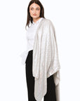 Sciarpa in seta con stampa lucida tono beige - Mya Accessories