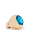 Anello elastico con pietra in vetro blu - Mya Accessories