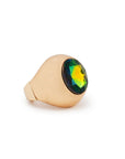 Anello elastico con pietra in vetro verde - Mya Accessories