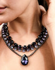 Girocollo in metallo gun con pietra in vetro viola - Mya Accessories