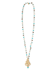 Collana lunga con microcristalli multi azzurro con pendente - Mya Accessories
