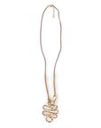Collana lunga con laccio in cuio nero con serpente - Mya Accessories
