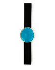 Cintura elastica nera, con medaglione in resina ottanio - Mya Accessories