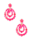 Orecchini strutturati a goccia con perline in acrilico fucsia - Mya Accessories