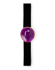 Cintura elastica nera, con medaglione in resina viola - Mya Accessories