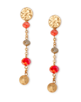 Orecchini pendenti con microcristalli multi arancio - Mya Accessories