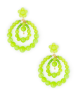 Orecchini strutturati a goccia con perline in acrilico verde lime - Mya Accessories
