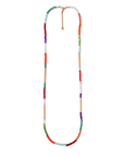 Collana lunga in metallo con perline multicolore - Mya Accessories