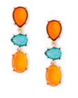 Orecchini in metallo pendenti in resina trasparente tono arancio - Mya Accessories