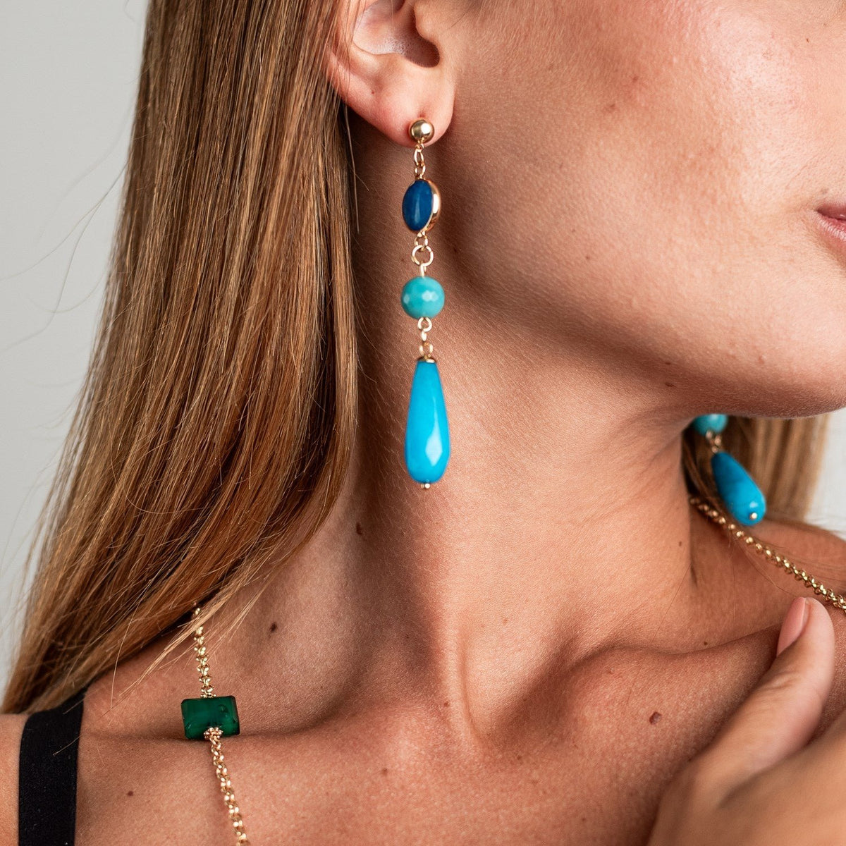 Orecchini Pendenti A Goccia In Ecopelle Leggera – Set Di 1 Paio, Ganci Placcati Argento, Design Fronte/Retro