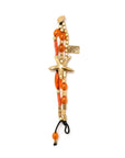 Bracciale arancione a corda con stella marina e pietre - Mya Accessories