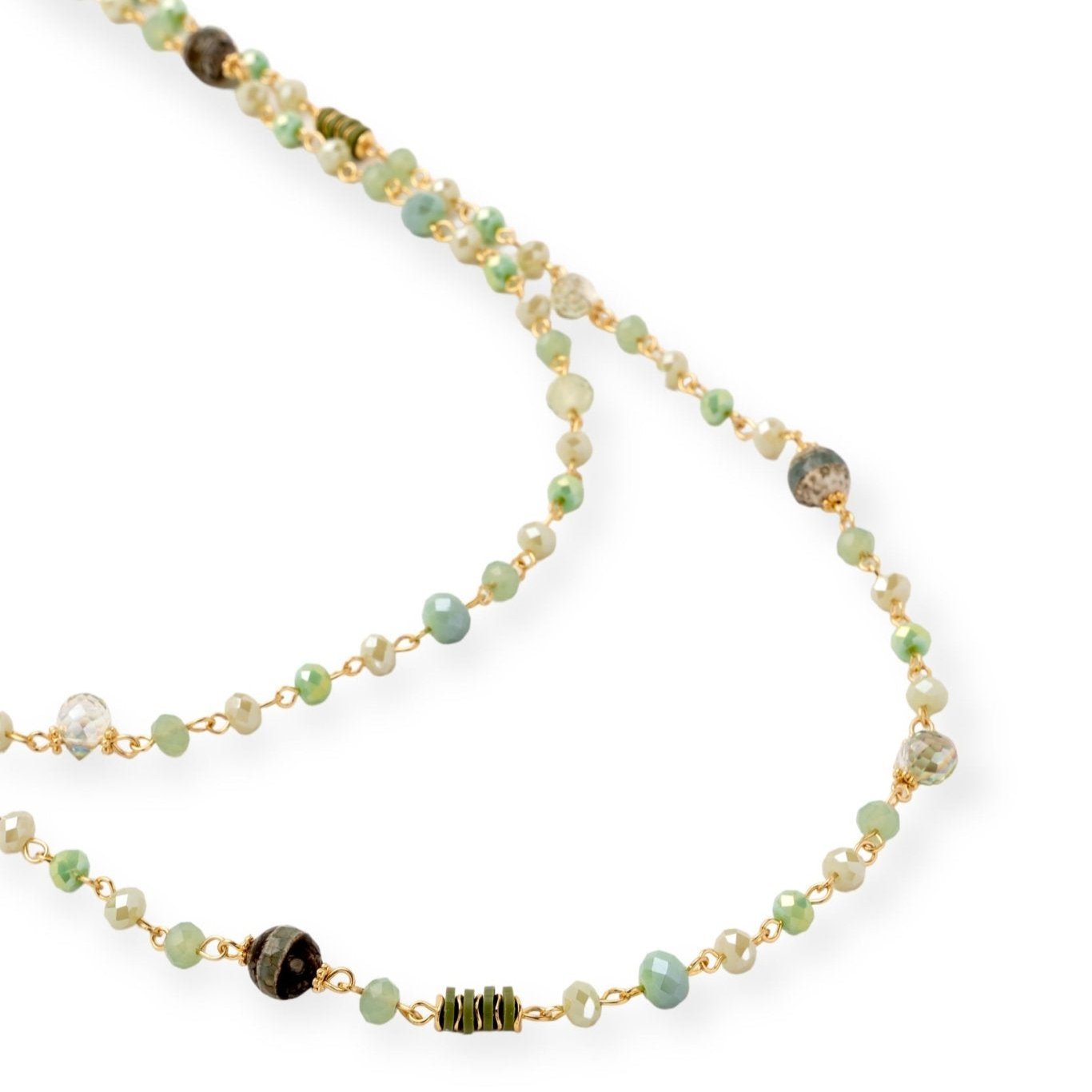 Collana a due fili con pietre sui toni del verde - Mya Accessories
