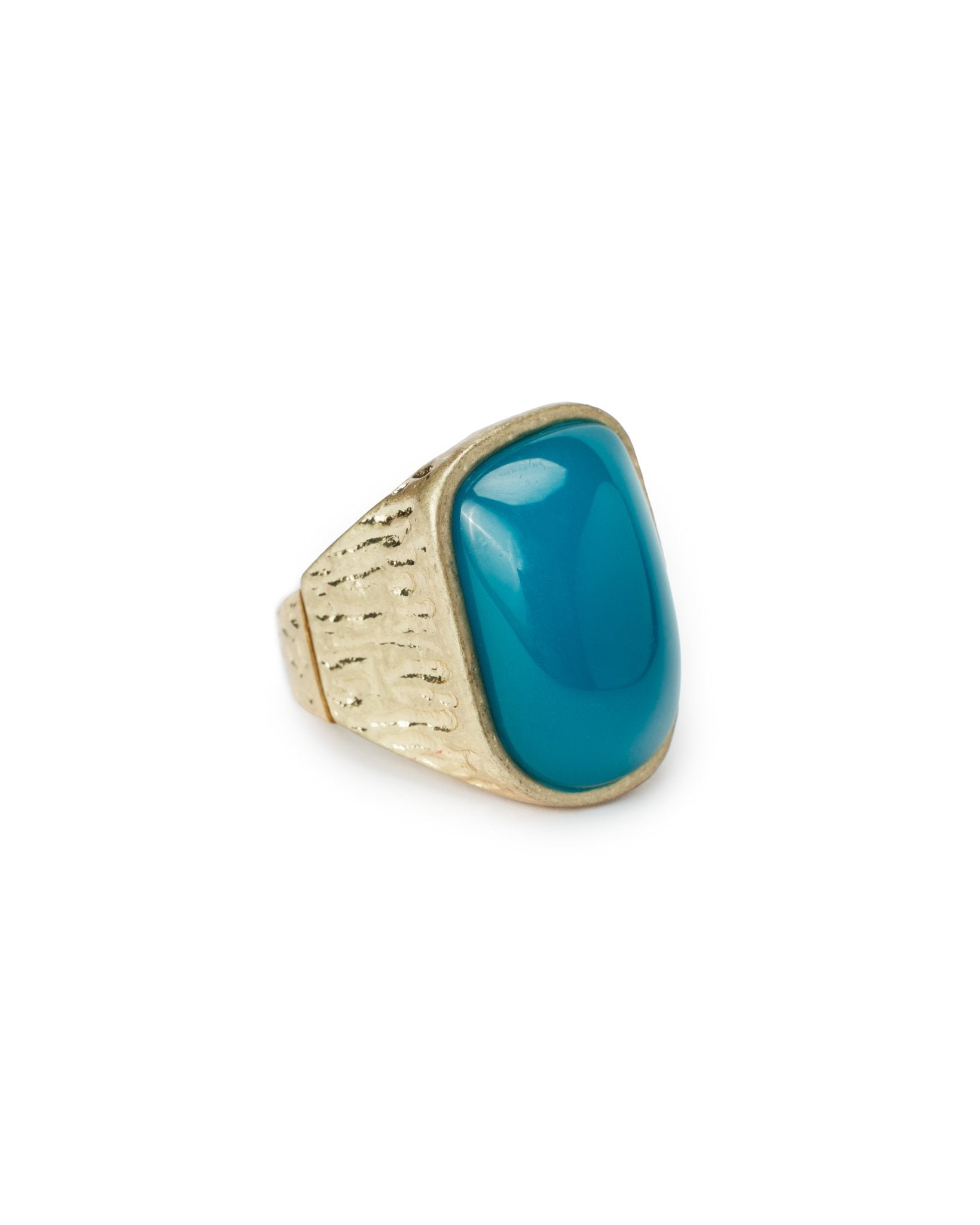 Anello elastico con pietra in resina blu - Mya Accessories