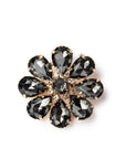 Spilla a fiore con pietre in vetro grigio - Mya Accessories