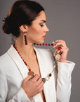 Collana con perle in acrilico rosse - Mya Accessories