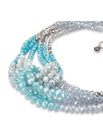 Collana multifilo intrecciata, con microcristalli celeste
