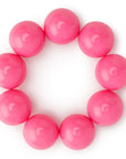 Bracciale con sfere XXL elastico in acrilico rosa - Mya Accessories