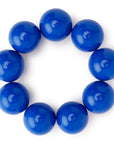 Bracciale con sfere XXL elastico in acrilico blu - Mya Accessories
