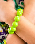 Bracciale con sfere 20 mm elastico in acrilico verde - Mya Accessories