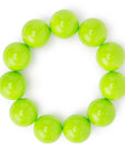Bracciale con sfere 20 mm elastico in acrilico verde - Mya Accessories