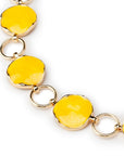 Collana girocollo in metallo con sfere schiacciate smaltate gialle - Mya Accessories
