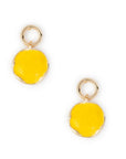 Orecchini in metallo pendenti circolari smaltati giallo - Mya Accessories