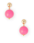 Orecchini in ottone con sfera XXL in acrilico rosa - Mya Accessories