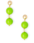 Orecchini in metallo pendenti con due sfere in acrilico verde - Mya Accessories