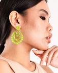 Orecchini strutturati a goccia con perline in acrilico verde lime - Mya Accessories