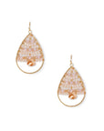 Orecchini pendenti a forma di goccia con microcristalli tono rosa - Mya Accessories