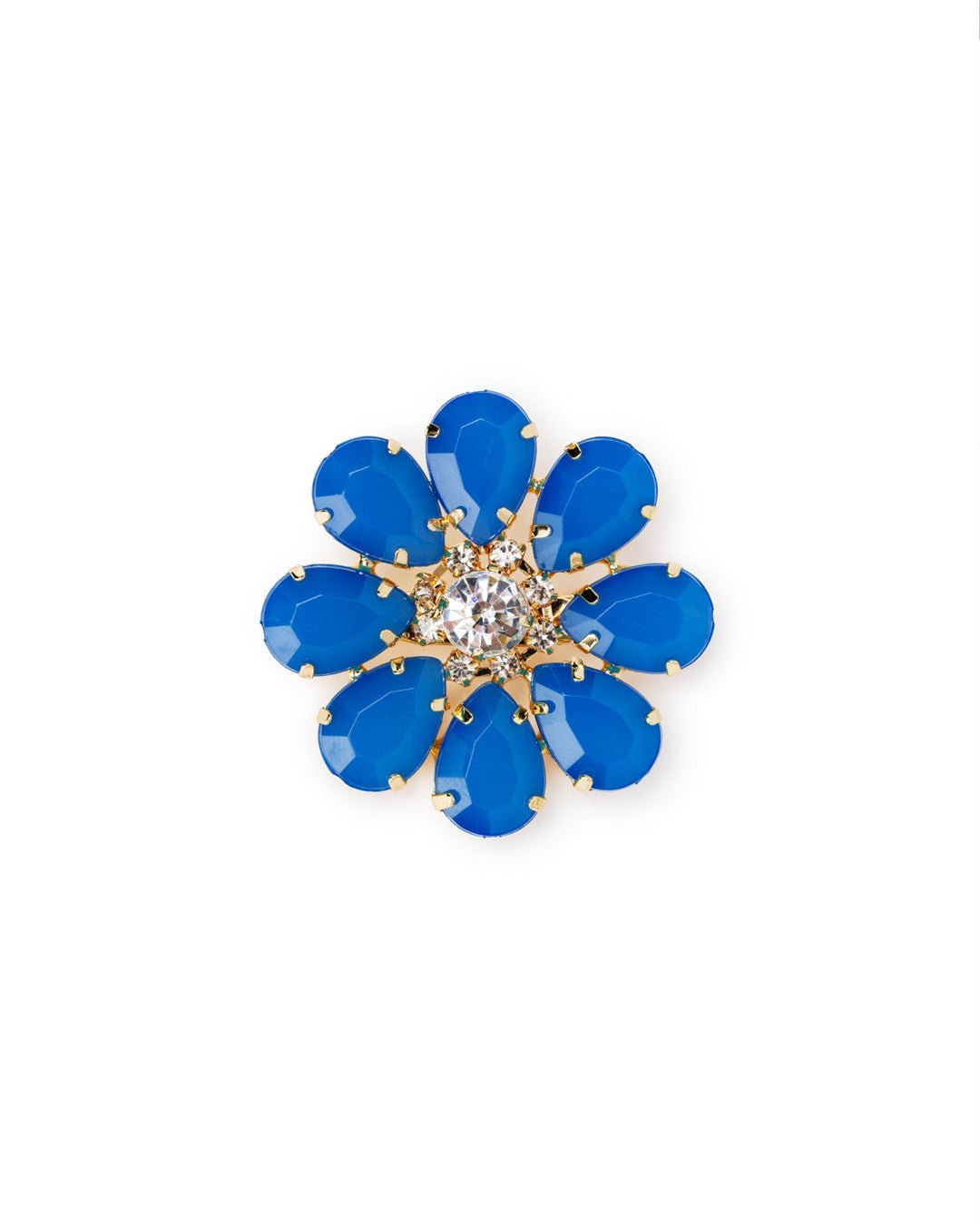 Spilla in ferro con fiore in resina blu - Mya Accessories