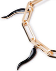 Bracciale a catena con corni smaltati neri - Mya Accessories