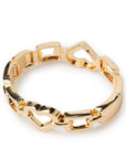 Bracciale a manetta in metallo strutturato colore oro lucido - Mya Accessories