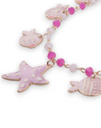 Collana vetro charms pesce in Metallo color Oro -Rosa e Bianco - Mya Accessories