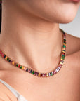 Girocollo con pietre in vetro multicolore - Mya Accessories