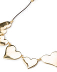 Collana lunga con laccio cuoio inserti con cuore - Mya Accessories