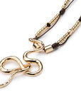 Collana lunga con laccio in cuoio con pendente a serpente - Mya Accessories