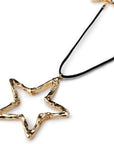 Collana con laccio in cuio nero con pendente a stella - Mya Accessories