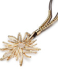 Collana lunga con laccio in cuioio, pendente a fiocco di neve - Mya Accessories