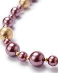Collana lunga con balls in acrilico di colore rosa - Mya Accessories
