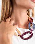 collana-metallo-acrilico-multi-viola-3- Mya Accessories