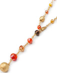 Collana lunga con pietre in vetro sui toni dell'arancio - Mya Accessories