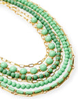 Collana multifili in pietre in resina verde acqua - Mya Accessories