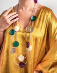 Collana a due fili in corda con inserti in resina multicolore - Mya Accessories